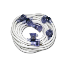 Multi Outlet Extension Cord-White-50 FT-12 GA - Click Image to Close