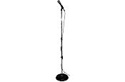 Round Base Microphone Stand- Straight-Chrome