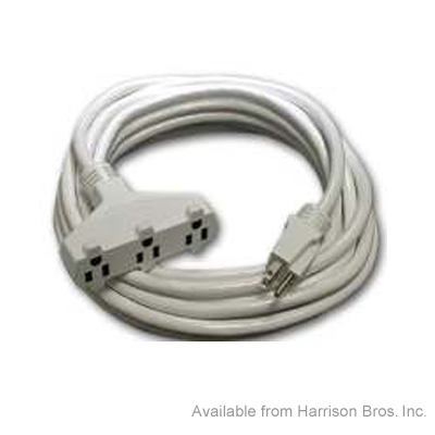 white triple tap extension cord