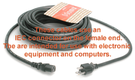 Light duty 14 Gauge Extension Cords-IEC Female
