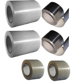 (image for) Hexayurt Pkg 3 - 2 6" bifil, 2 3" bifil, & 2 3" Aluminum Tape
