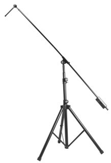 Mic Stand-Folding Tripod Boom Stand-Black