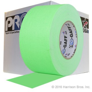 Case-3 IN x 50 YD Neon Green Gaffers Tape-16 Rolls