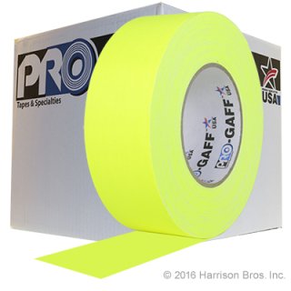 Case-2 IN x 50 YD Neon Yellow Gaffers Tape-24 Rolls