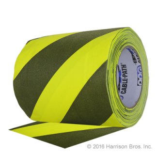 (image for) Cable Path Tape-Yellow/Black Striped Printed-6 IN