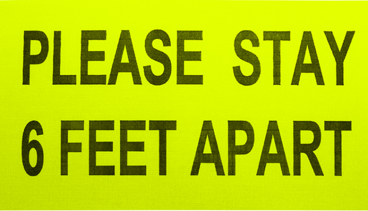 Social Distance Sign-PLEASE STAY 6 FEET APART-Package of 10 - Click Image to Close