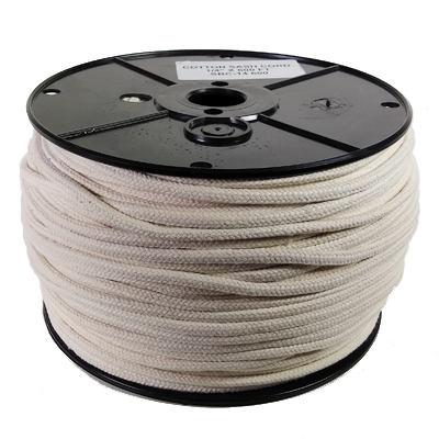 Cotton Sash Cord-White-600 FT Spool- #8-1/4 IN Diameter