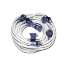 Multi Outlet Extension Cord-White-50 FT-12 GA