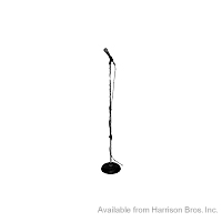 Mic Stand-Round Base-Straight-Chrome - Click Image to Close