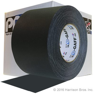 Case-4 IN x 55 YD Black Pro Gaffer Gaffers Tape-12 Rolls - Click Image to Close