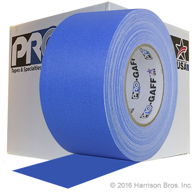 Case-3 IN x 55 YD Electric Blue Gaffers Tape-16 Rolls - Click Image to Close