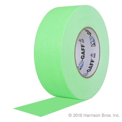 2 IN x 50 YD Neon Green Pro Gaffer Gaffers Tape - Click Image to Close