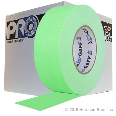Case-2 IN x 50 YD Neon Green Gaffers Tape-24 Rolls