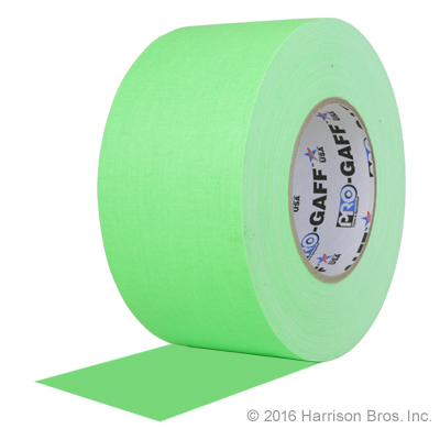 3 IN x 50 YD Neon Green Pro Gaffer Gaffers Tape - Click Image to Close