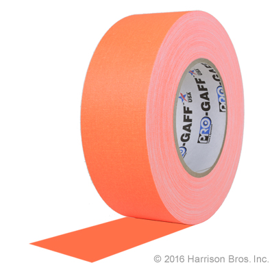 2 IN x 50 YD Neon Orange Pro Gaffer Gaffers Tape - Click Image to Close