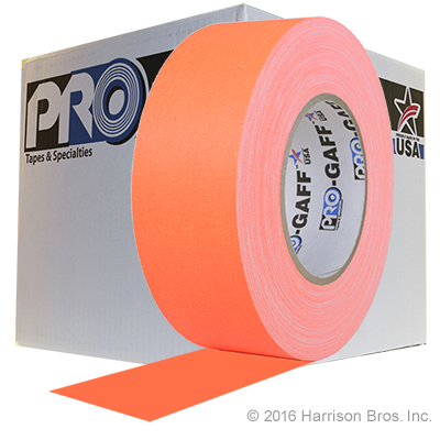 Case-2 IN x 50 YD Neon Orange Gaffers Tape-24 Rolls