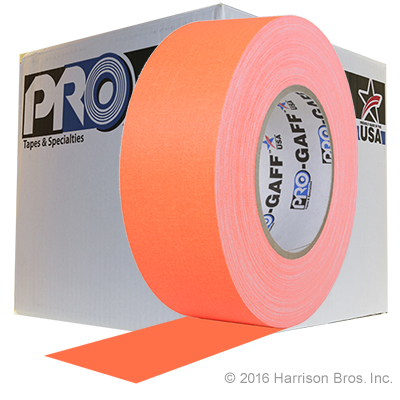 Case-2 IN x 50 YD Neon Orange Gaffers Tape-24 Rolls - Click Image to Close