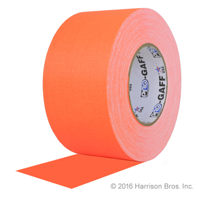 3 IN x 50 YD Neon Orange Pro Gaffer Gaffers Tape - Click Image to Close