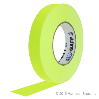 (image for) 1 IN x 50 YD Pro Gaffer Neon Yellow Gaffers Tape