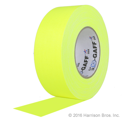 2 IN x 50 YD Neon Yellow Pro Gaffer Gaffers Tape - Click Image to Close