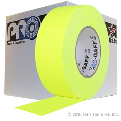 Case-2 IN x 50 YD Neon Yellow Gaffers Tape-24 Rolls - Click Image to Close