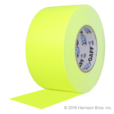3 IN x 50 YD Neon Yellow Pro Gaffer Gaffers Tape - Click Image to Close