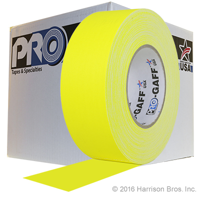 Case-2 IN x 55 YD Yellow Gaffers Tape-24 Rolls - Click Image to Close