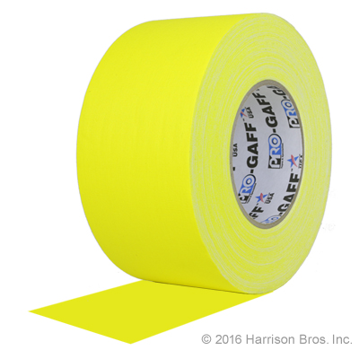 3 IN x 55 YD Yellow Pro Gaffer Gaffers Tape - Click Image to Close