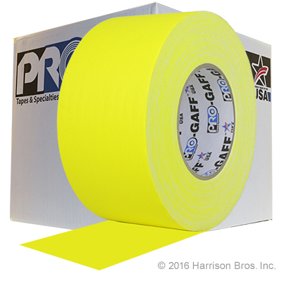 Case-3 IN x 55 YD Yellow Gaffers Tape-16 Rolls - Click Image to Close