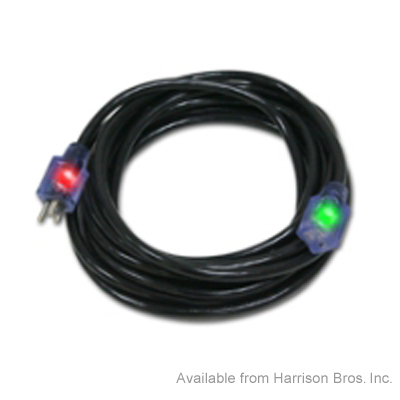 Extension Cord-Lighted Ends-100 FT-Black-12 GA
